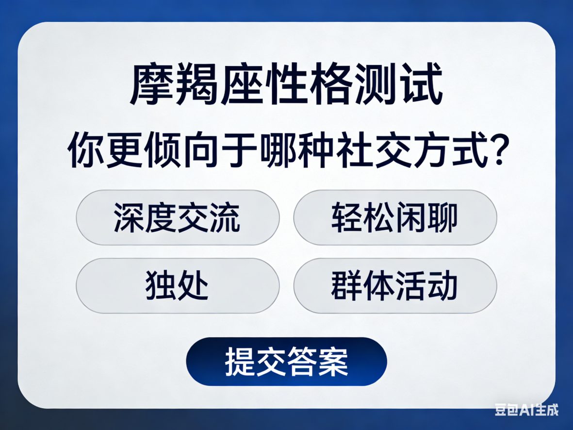 测测你的摩羯座隐藏身份：是“冰山美人”还是“社恐大佬”？